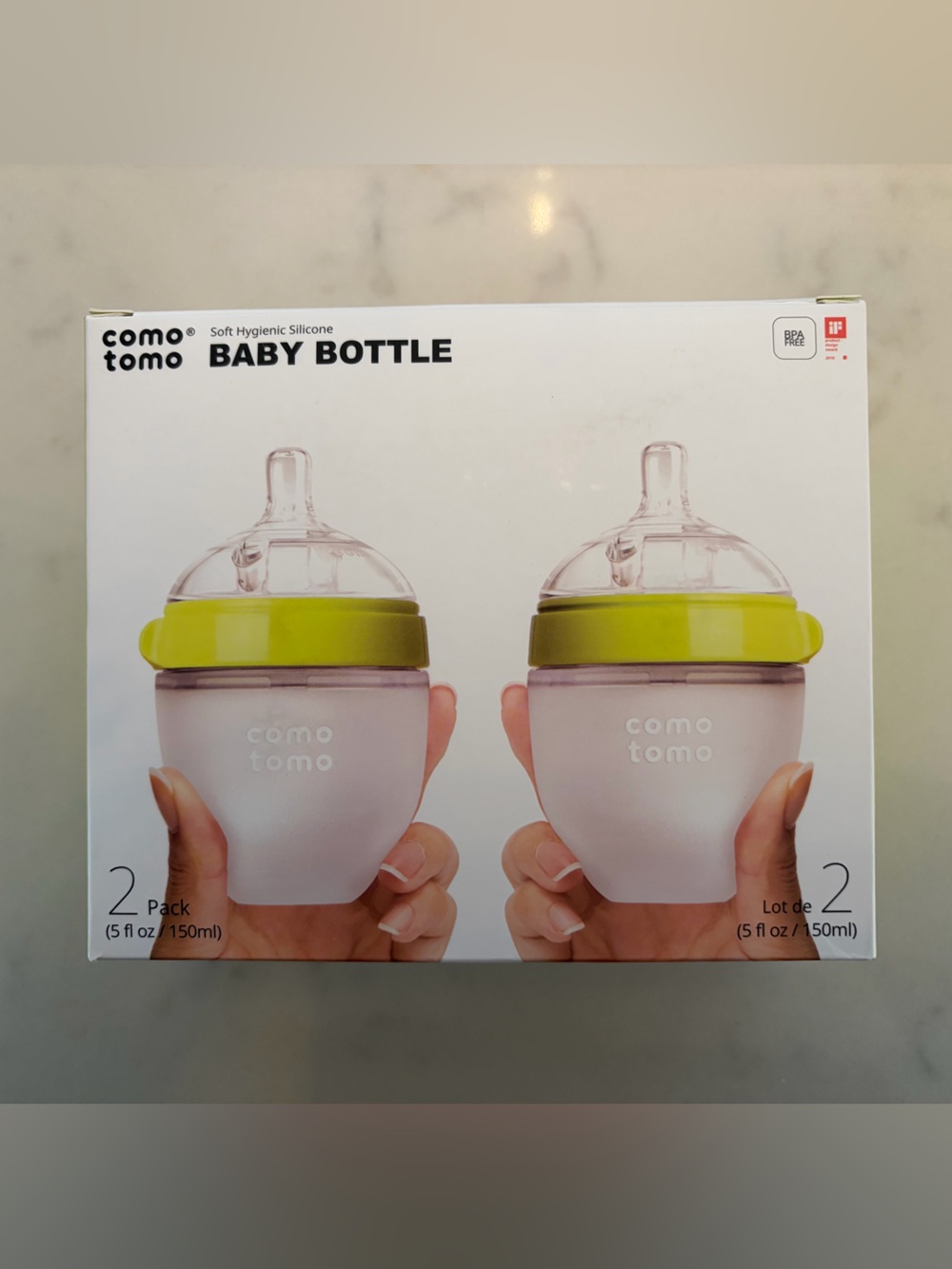 NIB Comotomo Baby Bottle (2 Pack) - Green - 5oz